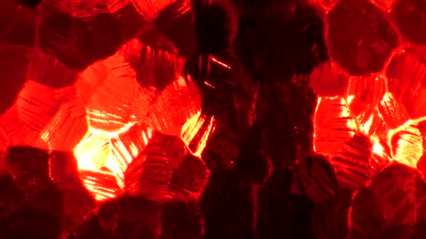 Красный Кристалл Абстрактной Текстуры Стекла Background Camera Движение Вдоль Сверкающих — стоковое видео