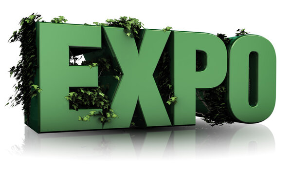 Expo text and leaves