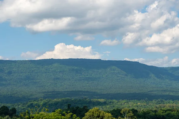 Table Mountain Sand Stone Mountain National Park Covered Large Clouds — Stock Photo, Image