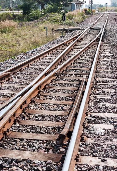 Pátio ferroviário com comutador — Fotografia de Stock