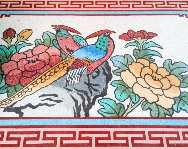 Peinture de paon dans le style traditionnel chinois — Photo