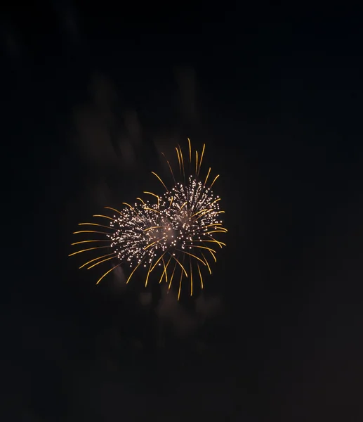 Golden heart firework — Stock Photo, Image