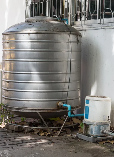 Old stainless water tank — Stock Photo, Image