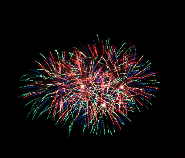 Colorful firework with mosaic effect