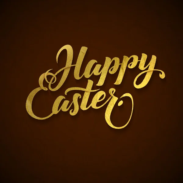 Tarjeta de huevo de felicitación de Pascua feliz lámina de oro — Vector de stock