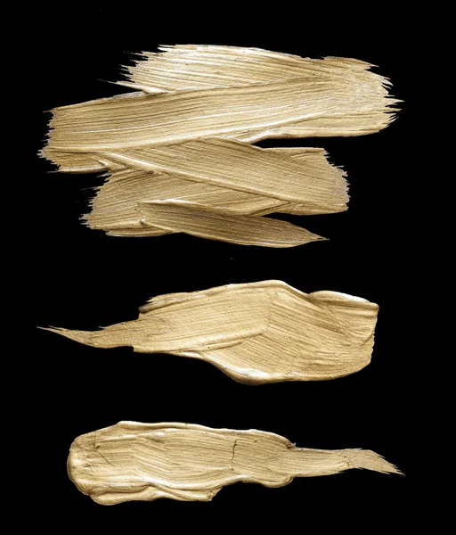 Золота латунна акварельна текстура фарбує морилкою абстрактний набір ілюстрацій. Блискучий штрих пензля для вас дивовижний проект дизайну — стокове фото