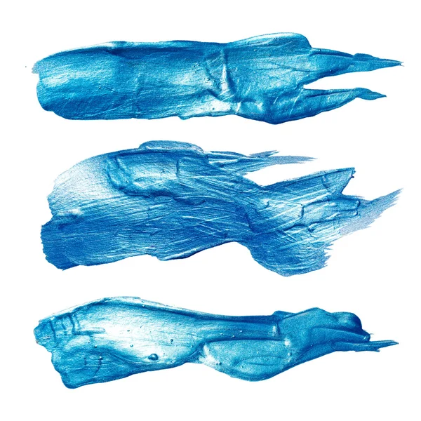 Niebieski i turkusowy brokat akwarela tekstury farba plamy streszczenie zestaw ilustracji. Błyszczący skok pędzla dla Ciebie niesamowity projekt projektu — Zdjęcie stockowe