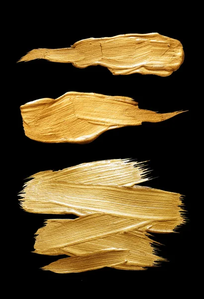 Folha de ouro Aquarela Textura Tinta Mancha Abstract Illustration Set. Amarelo brilhante pincel curso para você projeto de design incrível — Fotografia de Stock