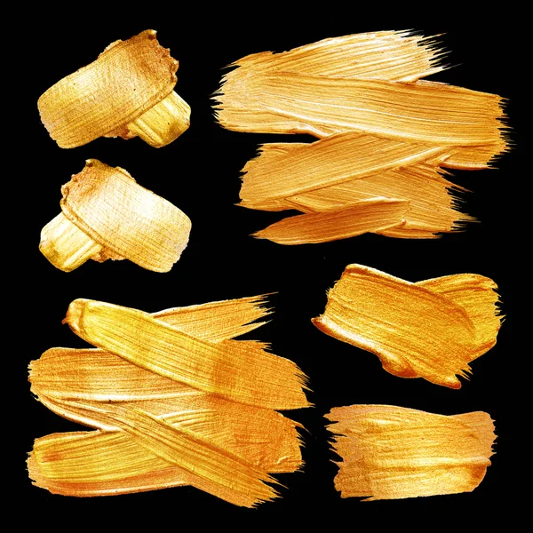 Gold Foil Stroke. Golden Metallic Glitter Design. Gold Abstract Paint