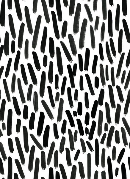 Ink Seamless Pattern. Abstract print with brush strokes. Monochrome hand drawn texture. Artistic tileable background — Stock Photo, Image