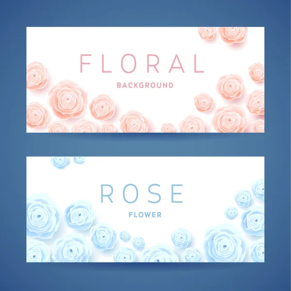 Pastel Roses on White Background. Vector Poster. Digital illustration — Stock Vector