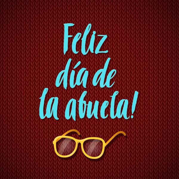 Feliz Día de los Abuelos Caligrafía Tarjeta de felicitación en punto marrón — Vector de stock