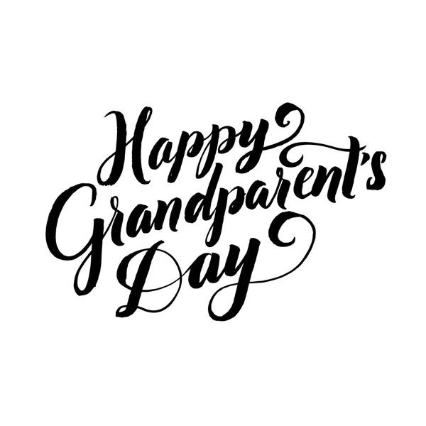 Felice giorno dei nonni Calligrafia Poster su sfondo bianco — Vettoriale Stock