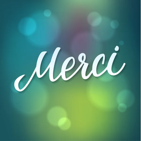Gracias Lengua Francesa Vector Lettering — Vector de stock