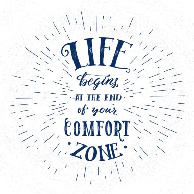 Motivasyon el çekilmiş Poster. Işık ışınları vektör ile kompozisyon yazı kart el ile benzersiz tipografi tasarım öğesi patlama ile çizilmiş