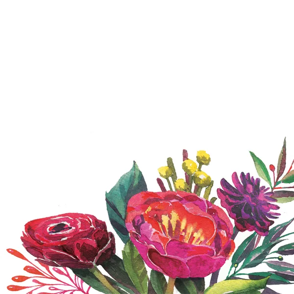 Květinový rám pro akvarel. — Stock fotografie