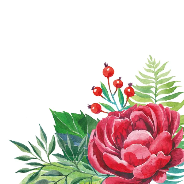 Květinový rám pro akvarel. — Stock fotografie