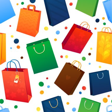 Sealess desen. Kağıt poşetler Satılık çizimi