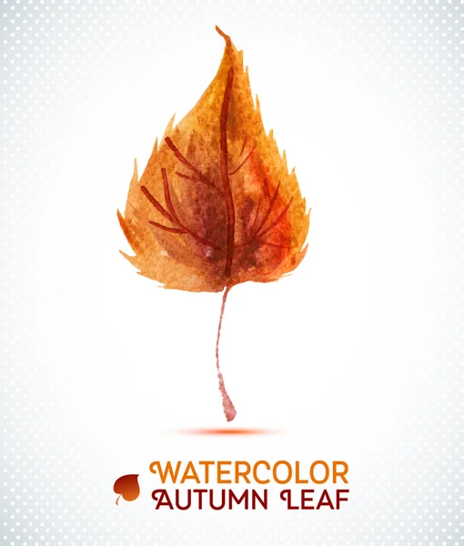 Watercolor autumn leaf.Vector illustration of watercolor hand drawn plant. — Stock Photo, Image