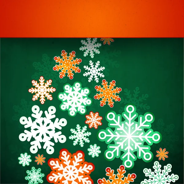 Snowflake winter green background, christmas paper pattern. — Stock Photo, Image