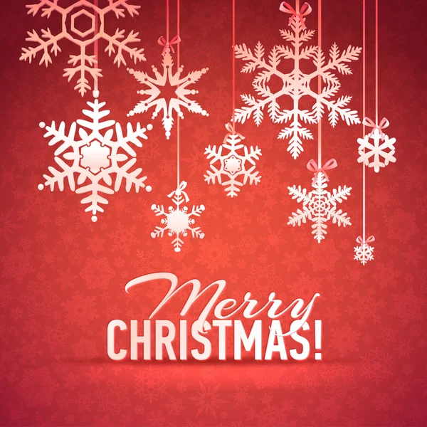 Buon Natale e felice anno nuovo Snowflake Card — Vettoriale Stock