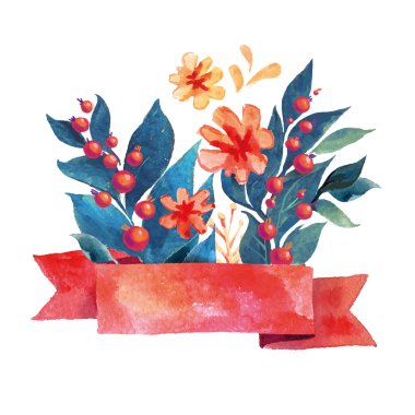 Güzel çiçek tebrik kartı Bright illüstrasyon, davetiye