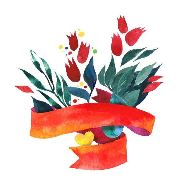 美しい花のグリーティング カード明るいイラスト、招待カード — ストックベクタ