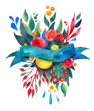 Güzel çiçek tebrik kartı Bright illüstrasyon, davetiye