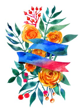 Güzel çiçek tebrik kartı Bright illüstrasyon, davetiye