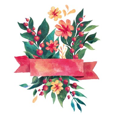 Güzel çiçek tebrik kartı Bright illüstrasyon, davetiye