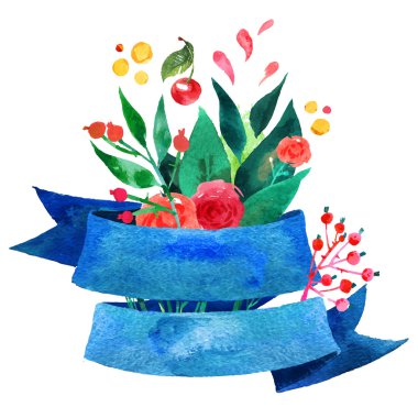 Güzel çiçek tebrik kartı Bright illüstrasyon davetiye düğün, doğum günü ve tatil ve sevimli yaz için arka plan şerit dekoratif illüstrasyon