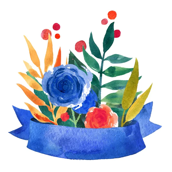 Hermosa tarjeta de felicitación floral Tarjeta de invitación de ilustración brillante para boda, cumpleaños y vacaciones y lindo fondo de verano — Archivo Imágenes Vectoriales
