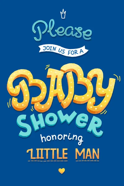 Invitación a la tarjeta Baby shower. Tarjeta de felicitación tipográfica niño . — Foto de Stock