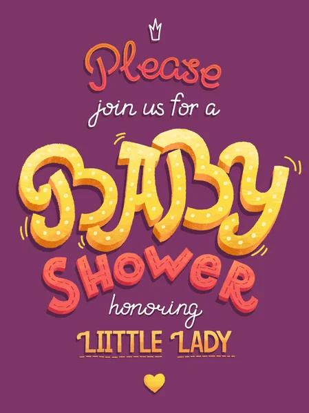 Baby Přeháňka pozvání karty. Typografie přání malá holčička. — Stock fotografie
