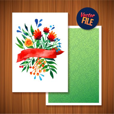 Güzel çiçek tebrik kartı Bright illüstrasyon davetiye düğün, doğum günü ve tatil ve sevimli yaz arka plan anneler günü çiçek tebrik şerit dekoratif illüstrasyon 