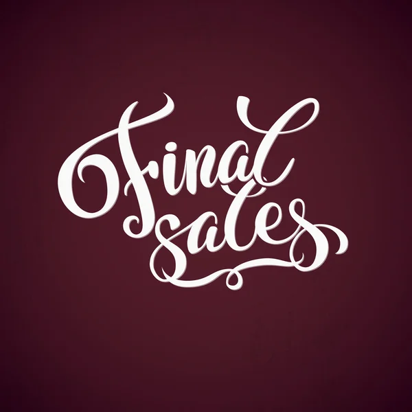 Promoção de vendas final fundo caligráfico Mão lettering Design Template. Tipografia Vector Background. Caligrafia artesanal . — Vetor de Stock