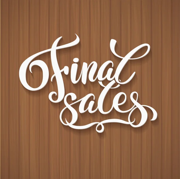 Promoção de vendas final fundo caligráfico Mão lettering Design Template. Tipografia Vector Background. Caligrafia artesanal . — Vetor de Stock