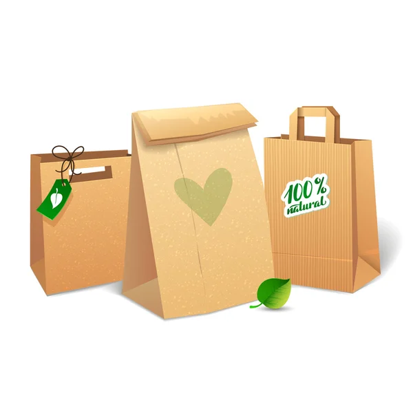 Shopping bags that save the environment — Stock Vector