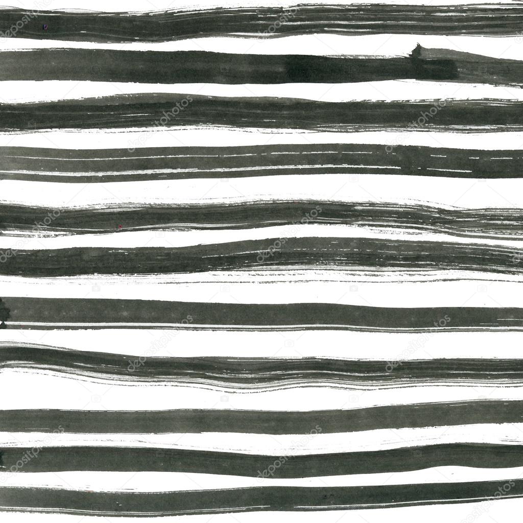 Black ink abstract stripes background. Hand drawn lines. Simple striped  Ink illustration.