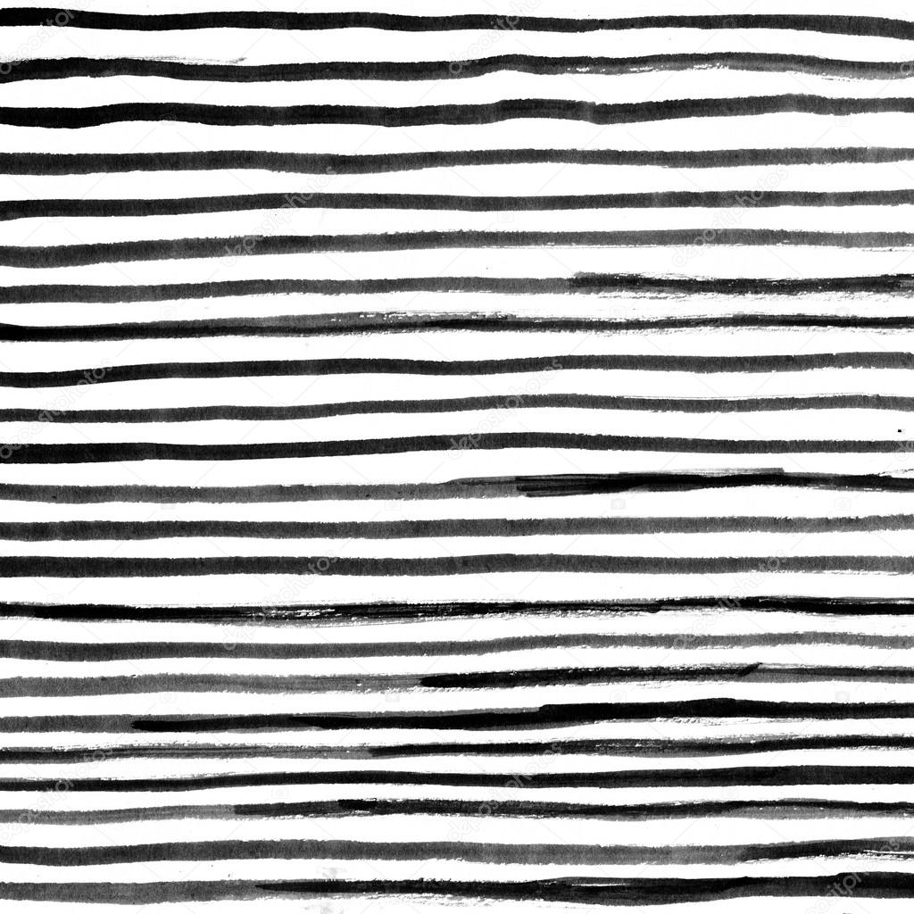 Black ink abstract  stripes background. Hand drawn lines. Ink illustration. Simple striped background.