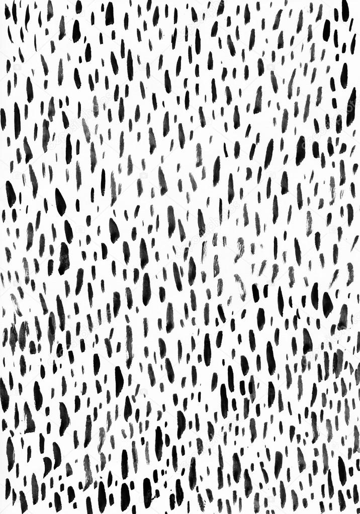 Black ink abstract random stroke background. Hand-drawn spotted pattern on white abstract