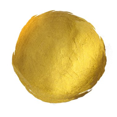 Yuvarlak boya leke elle çizilmiş illüstrasyon parlayan altın