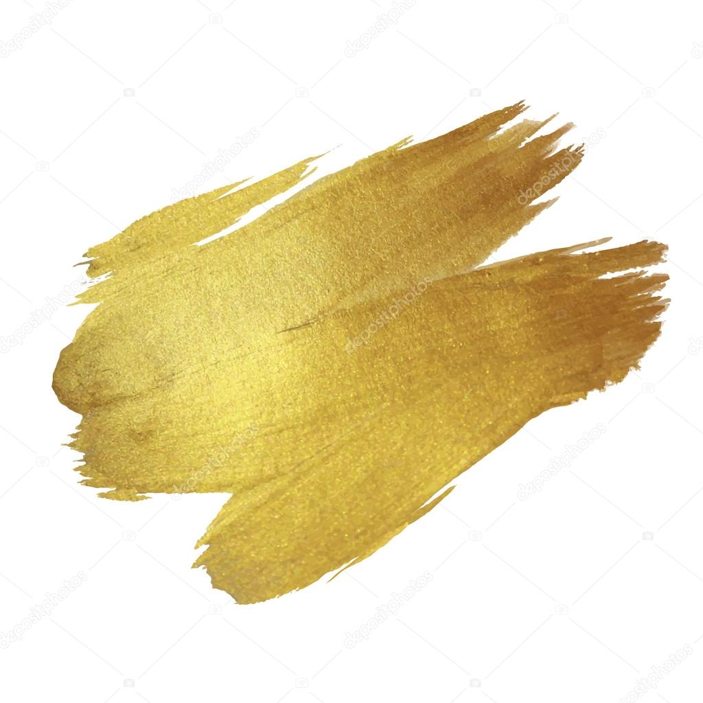 Gold Shining Paint Stain Hand Drawn Illustration