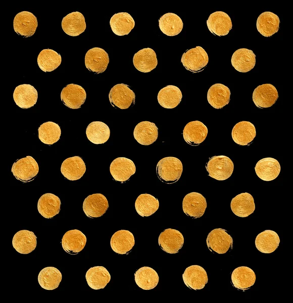 Plátkové zlato Polka Dot vzorek barvy skvrnu abstraktní ilustrace. Zářící tvar tahu štětce pro vás úžasný Design projektu — Stock fotografie