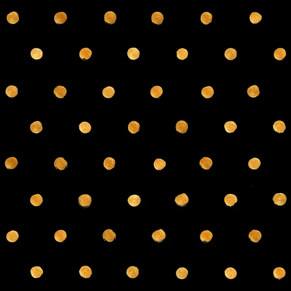 Goud folie Polka Dot naadloze patroon verf vlek abstracte illustratie. Vorm voor de kwast lijn schijnt voor u geweldig Design Project — Stockfoto