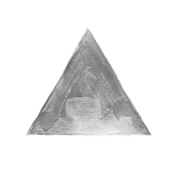 Silver Triangle akvarell textur Paint fläck abstrakt Illustration. Lysande Stroke penselformen du fantastiska designprojekt — Stockfoto