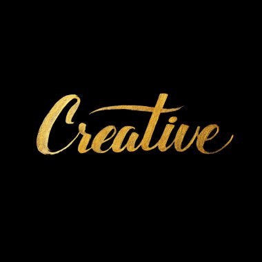 Metallic foil shining calligraphy Creative poster Gold Print Paint Stain Design