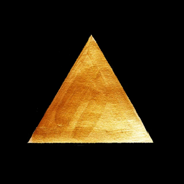 Aur triunghi acuarelă textură vopsea pată abstract ilustrație. Strălucitoare perie accident vascular cerebral forma pentru tine uimitor proiect de design — Fotografie, imagine de stoc