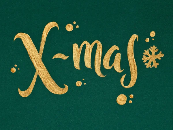 Veselé Vánoce zlato kaligrafické přání — Stock fotografie