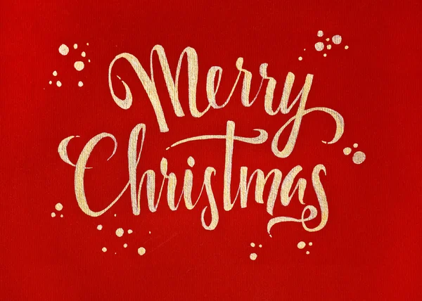 Merry Christmas rood en goud wenskaart kalligrafische — Stockfoto